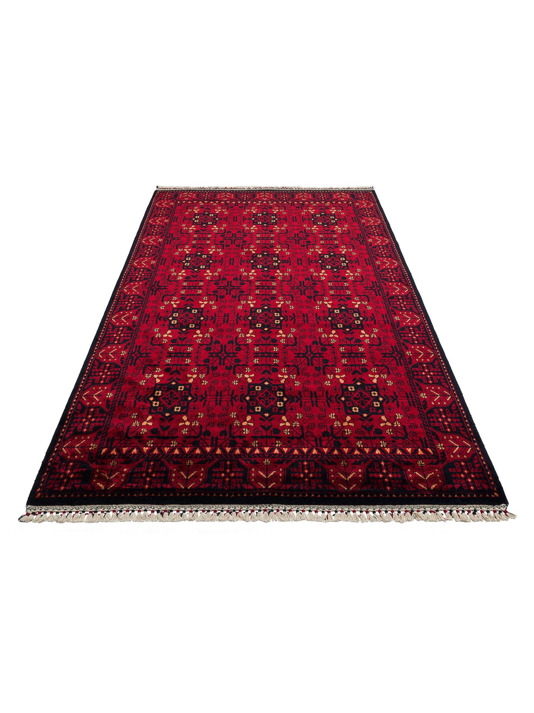 Kabil Afgan Yağcıbedir Desenli El Emeğiyle Özel Tezgahlarda Üretilen Tensel Uşak Halısı 952 RED - Carpetdocia