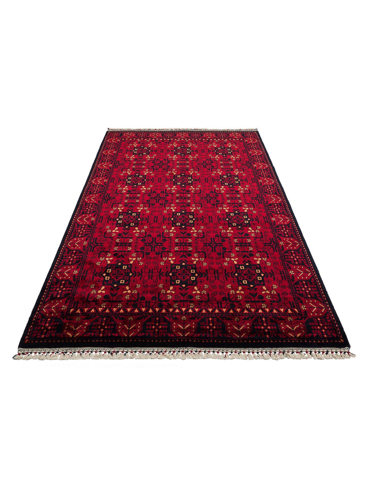 Kabil Afgan Yağcıbedir Desenli El Emeğiyle Özel Tezgahlarda Üretilen Tensel Uşak Halısı 952 RED - Carpetdocia