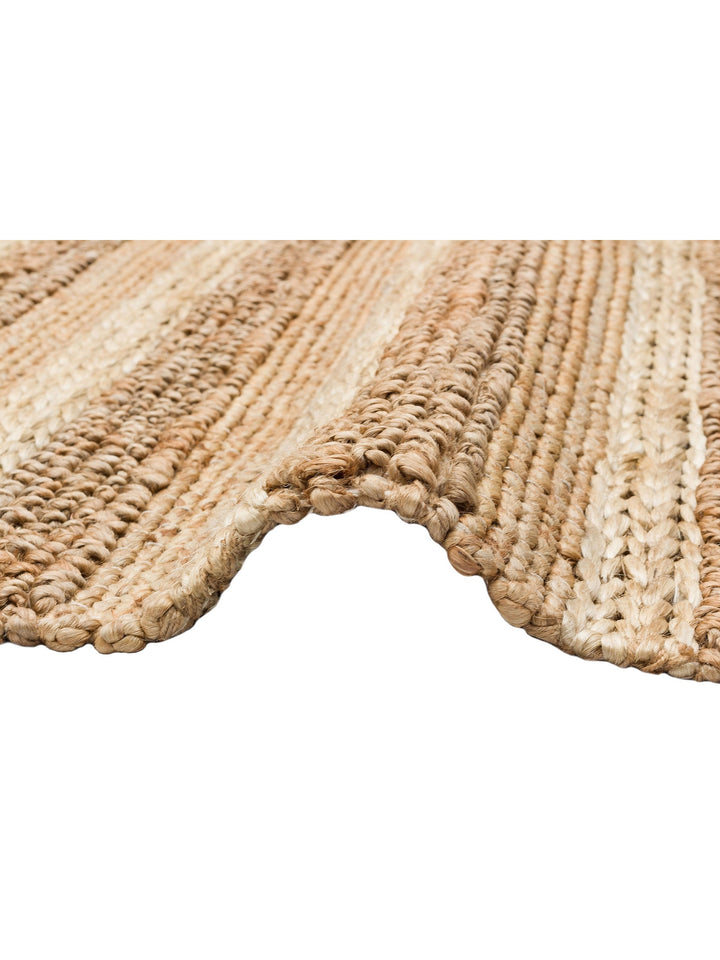 Knit Jüt Farklı Örgü Dokusuna Sahip El Dokuma Naturel Jüt Hasır Halı 1410 NATURAL XW - Carpetdocia