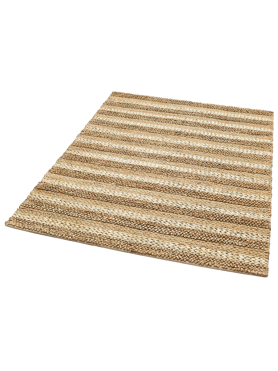 Knit Jüt Farklı Örgü Dokusuna Sahip El Dokuma Naturel Jüt Hasır Halı 1410 NATURAL XW - Carpetdocia