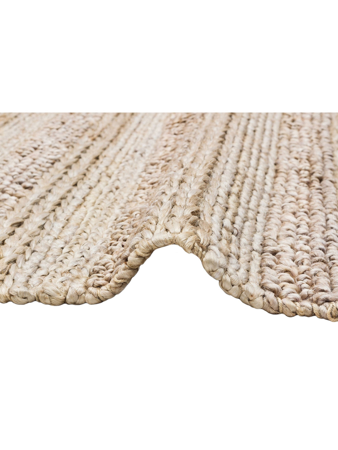 Knit Jüt Farklı Örgü Dokusuna Sahip El Dokuma Naturel Jüt Hasır Halı 1410 SILVER XW - Carpetdocia