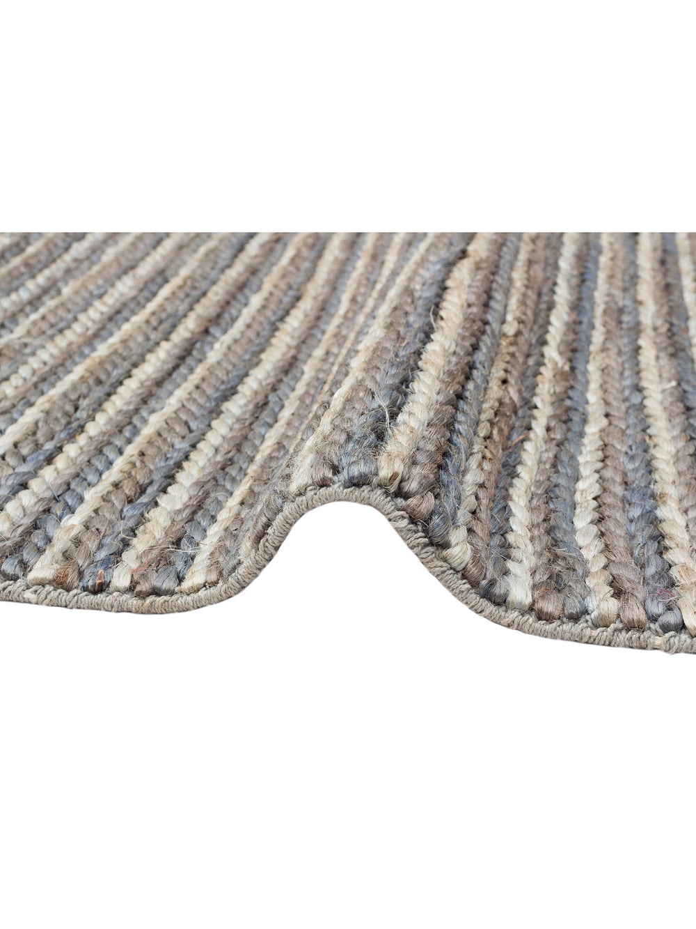 Knit Jüt Farklı Örgü Dokusuna Sahip El Dokuma Naturel Jüt Hasır Halı 1512 NAVY MULTY XW - Carpetdocia