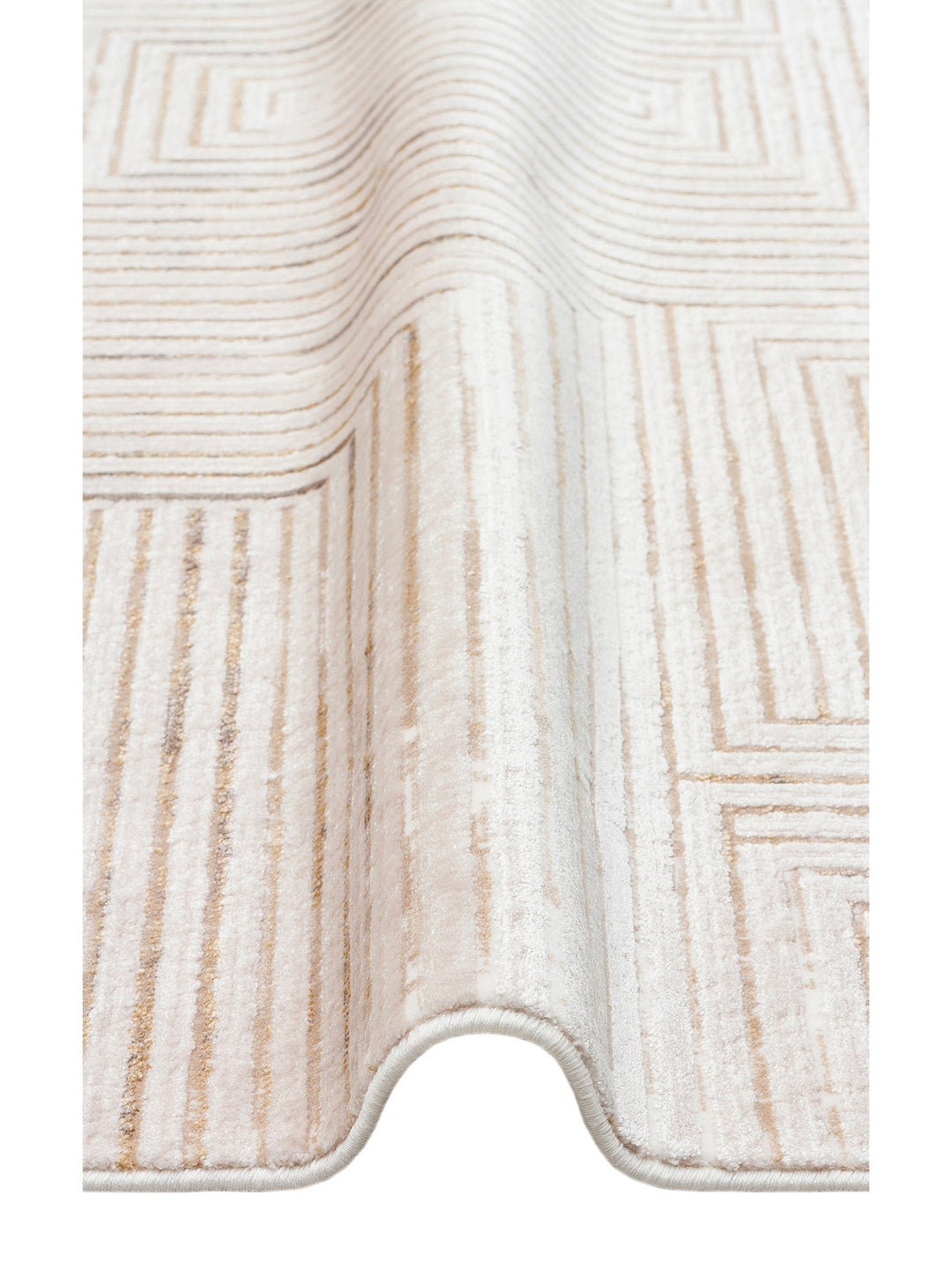 Kylie Serisi Salon Oturma Odası Koridor Antre Parlak ve Sade Modern Halı 02 VIZON BEIGE - Carpetdocia