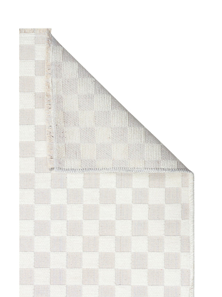 Lino Serisi Mutfak Oturma Odası Salon Antre Koridor Yıkanabilir Kaymaz Taban Pamuklu Kilim 02 CREAM - Carpetdocia