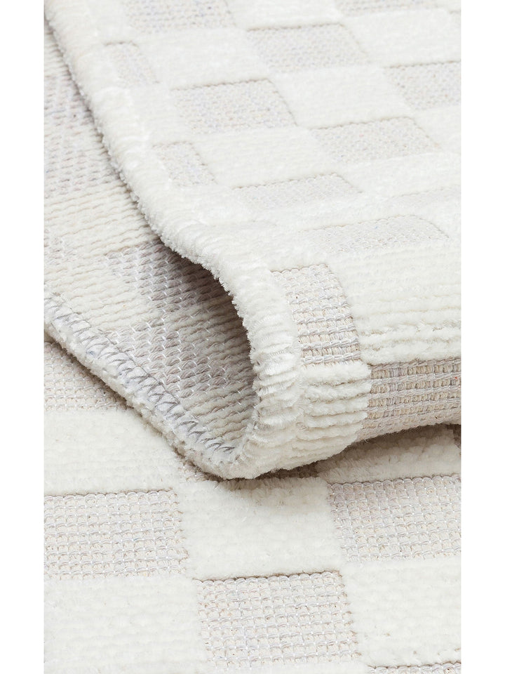 Lino Serisi Mutfak Oturma Odası Salon Antre Koridor Yıkanabilir Kaymaz Taban Pamuklu Kilim 02 CREAM - Carpetdocia