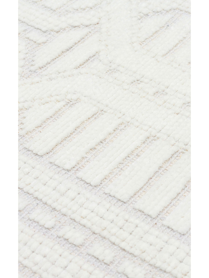 Lino Serisi Mutfak Oturma Odası Salon Antre Koridor Yıkanabilir Kaymaz Taban Pamuklu Kilim 03 CREAM - Carpetdocia