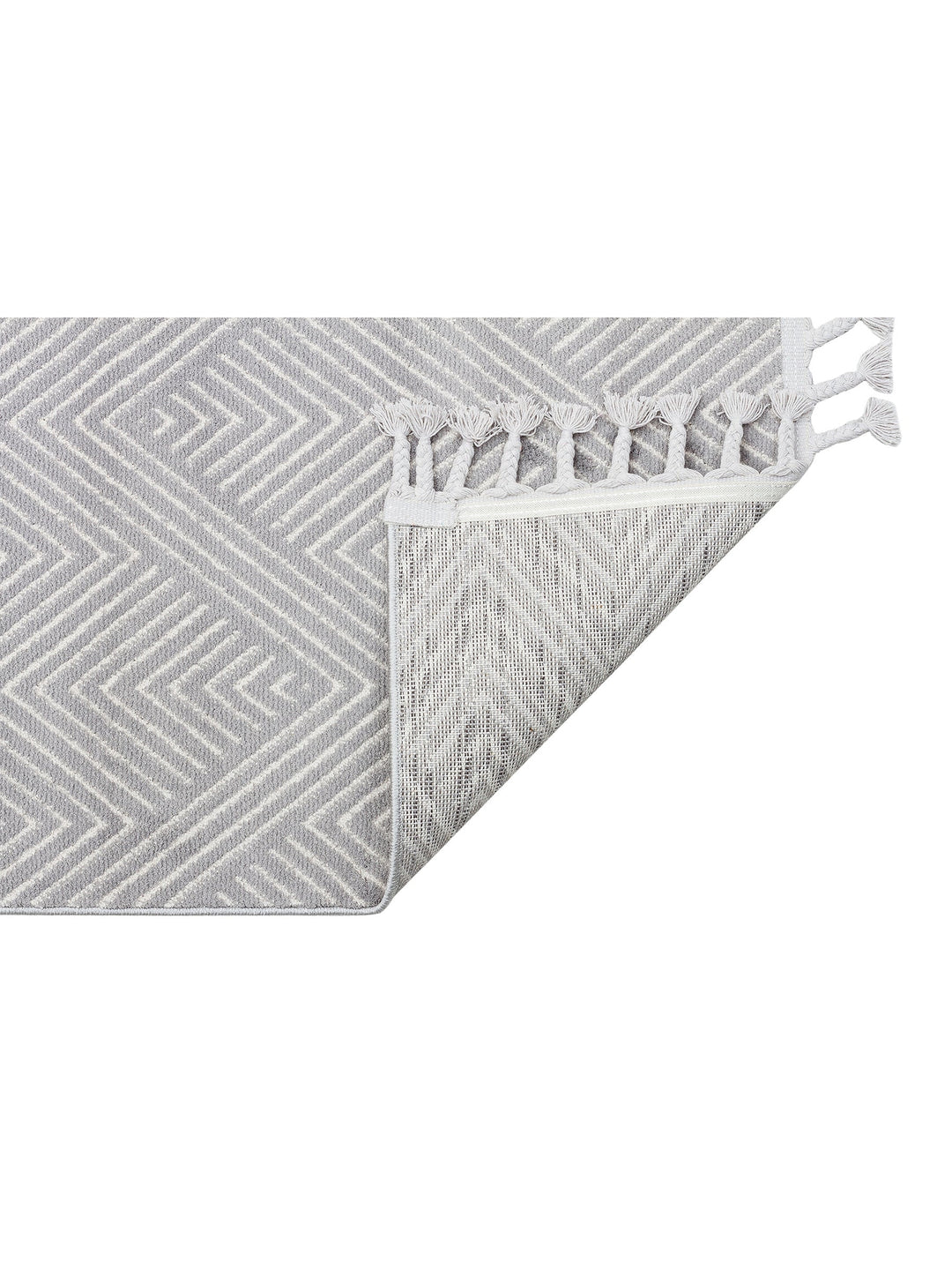 Lounge Serisi Etnik Desenlere Sahip Salon Oturma Odası Koridor Yumuşak Modern Halı 01 GREY WHITE - Carpetdocia