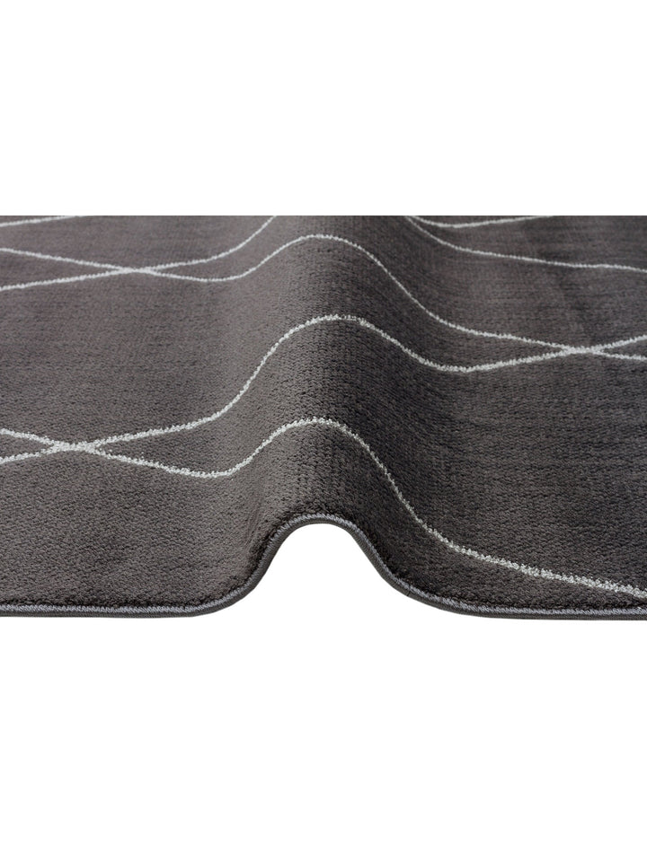 Lounge Serisi Etnik Desenlere Sahip Salon Oturma Odası Koridor Yumuşak Modern Halı 02 BLACK GREY - Carpetdocia