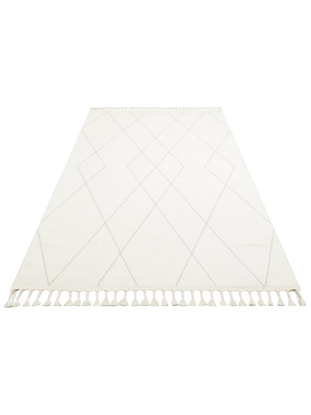 Lounge Serisi Etnik Desenlere Sahip Salon Oturma Odası Koridor Yumuşak Modern Halı 02 WHITE - Carpetdocia