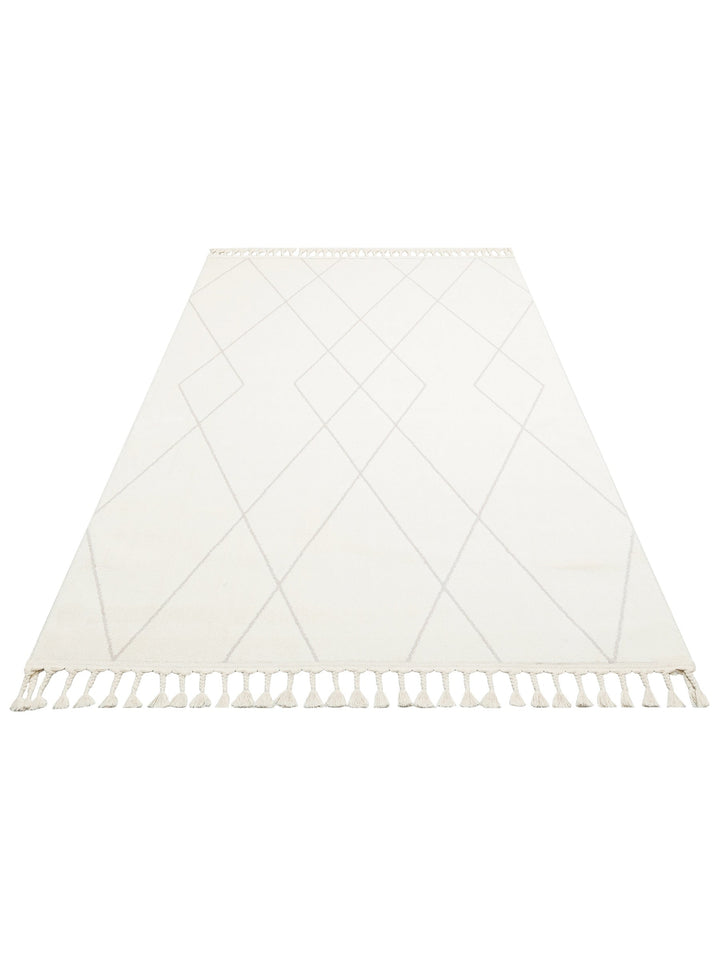 Lounge Serisi Etnik Desenlere Sahip Salon Oturma Odası Koridor Yumuşak Modern Halı 02 WHITE - Carpetdocia