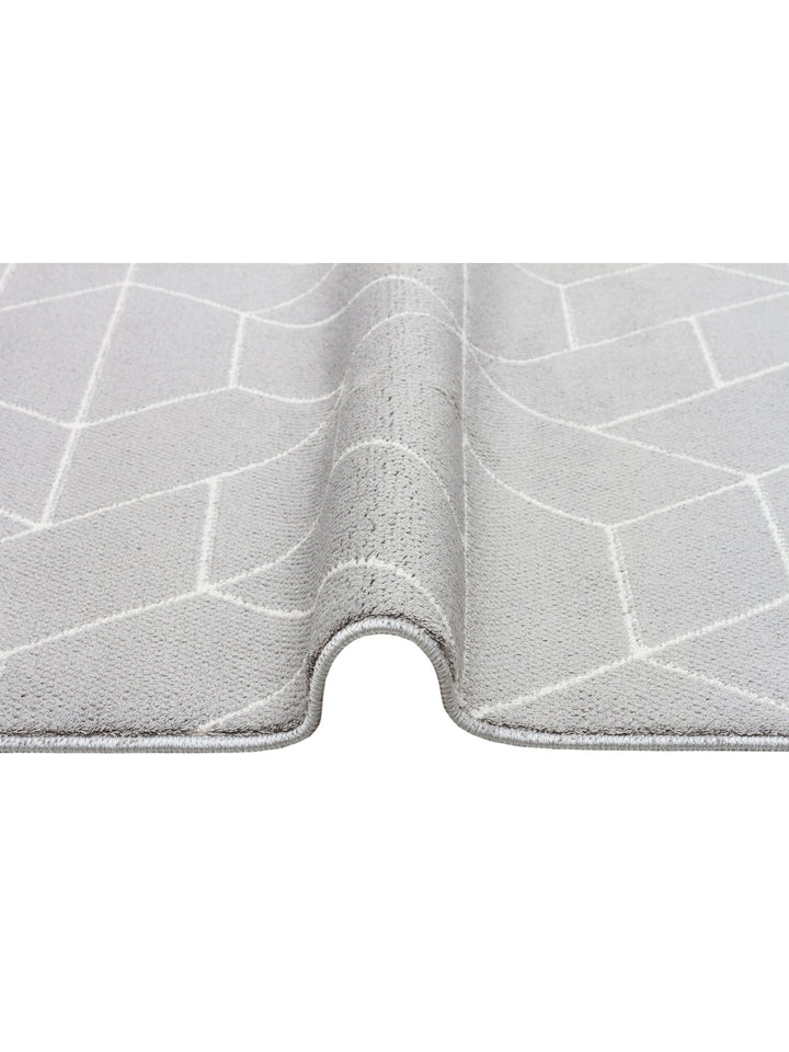Lounge Serisi Etnik Desenlere Sahip Salon Oturma Odası Koridor Yumuşak Modern Halı 03 GREY WHITE - Carpetdocia