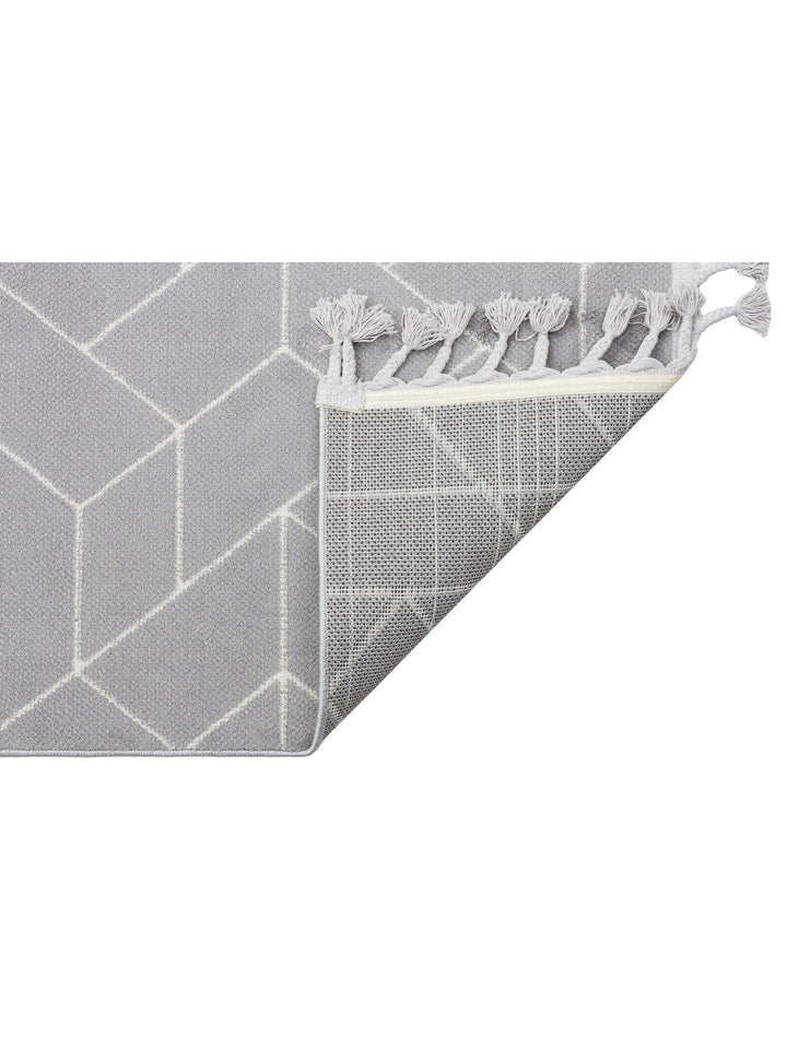 Lounge Serisi Etnik Desenlere Sahip Salon Oturma Odası Koridor Yumuşak Modern Halı 03 GREY WHITE - Carpetdocia