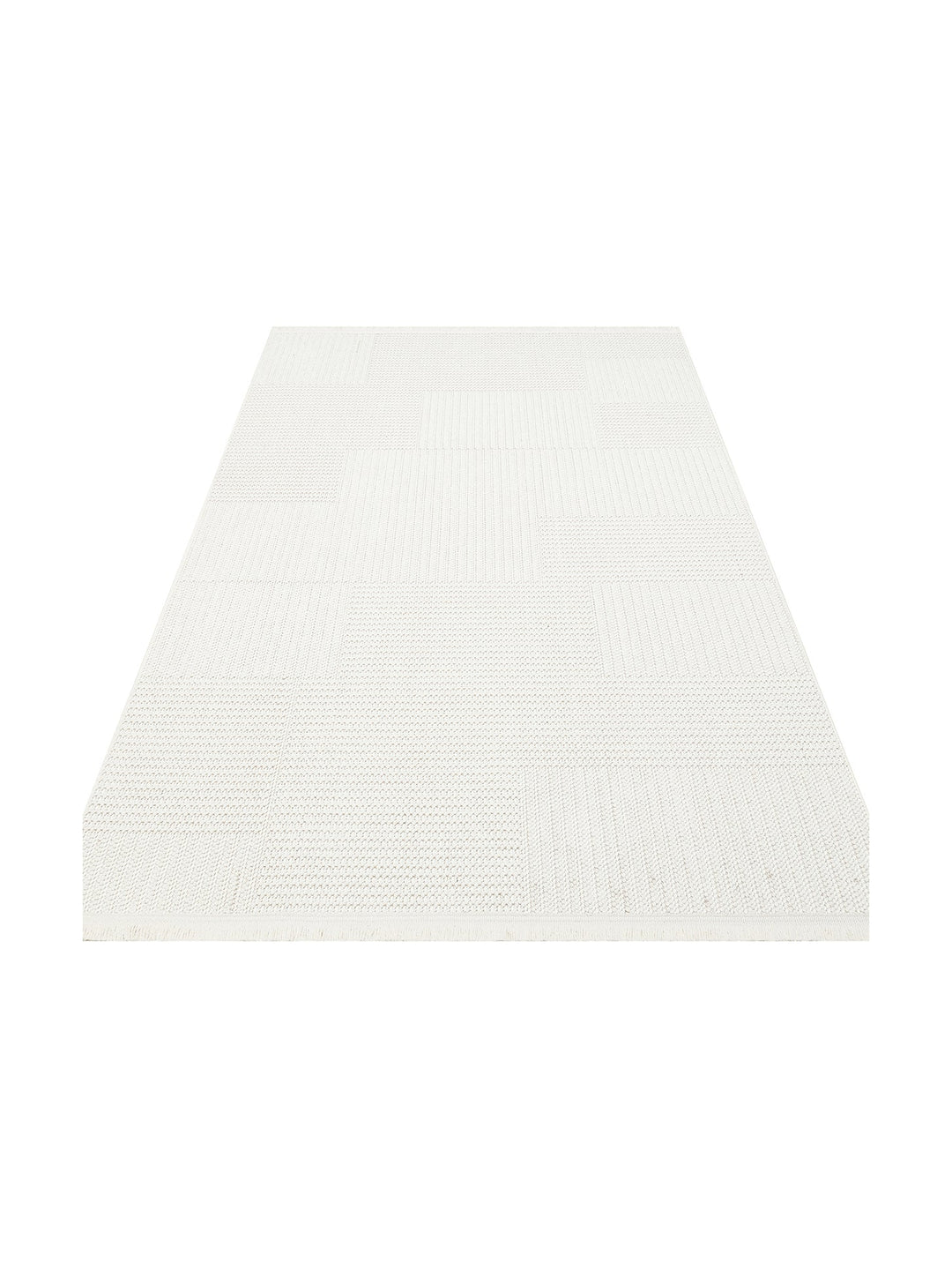 Mali Yumuşak Tuşeli Örgü Dokuma Oturma Odası Koridor Antre Yatak Odası Modern Halı 11 WHITE - Carpetdocia