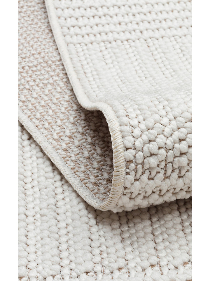 Mali Yumuşak Tuşeli Örgü Dokuma Oturma Odası Koridor Antre Yatak Odası Modern Halı 11 WHITE - Carpetdocia