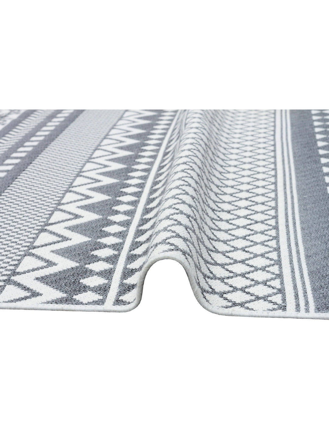 Maya %100 Naturel Pamuk Yıkanabilir Çift Taraflı Oturma Odası Mutfak Koridor Modern Kilim 07 GREY - Carpetdocia