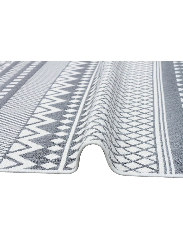 Maya %100 Naturel Pamuk Yıkanabilir Çift Taraflı Oturma Odası Mutfak Koridor Modern Kilim 07 GREY - Carpetdocia
