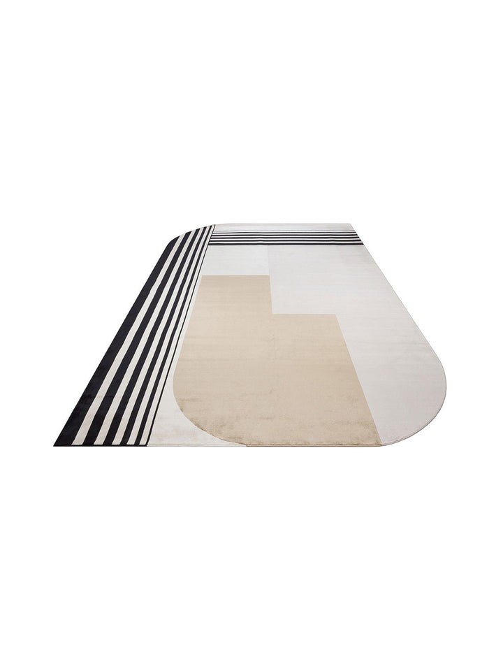 Monza Geometrik Desenli Yüksek Kalite Sık Dokuma Parlak Modern Salon Halısı 05 CREAM GOLD - Carpetdocia