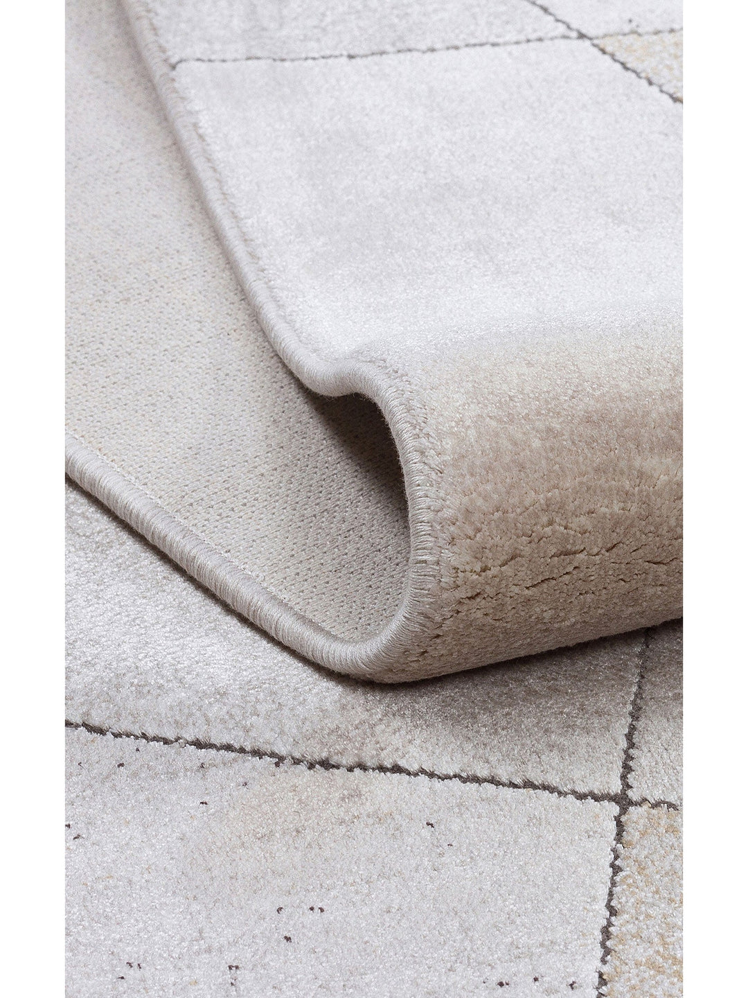 Monza Geometrik Desenli Yüksek Kalite Sık Dokuma Parlak Modern Salon Halısı 07 CREAM GOLD - Carpetdocia
