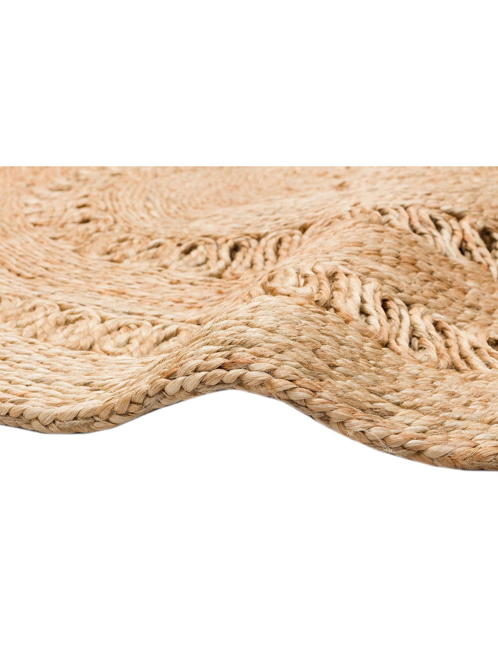 Only Jüt Yuvarlak ve Oval %100 Naturel Oturma Odası Antre Mutfak Balkon El Dokuma Halı CA112NATXW - Carpetdocia