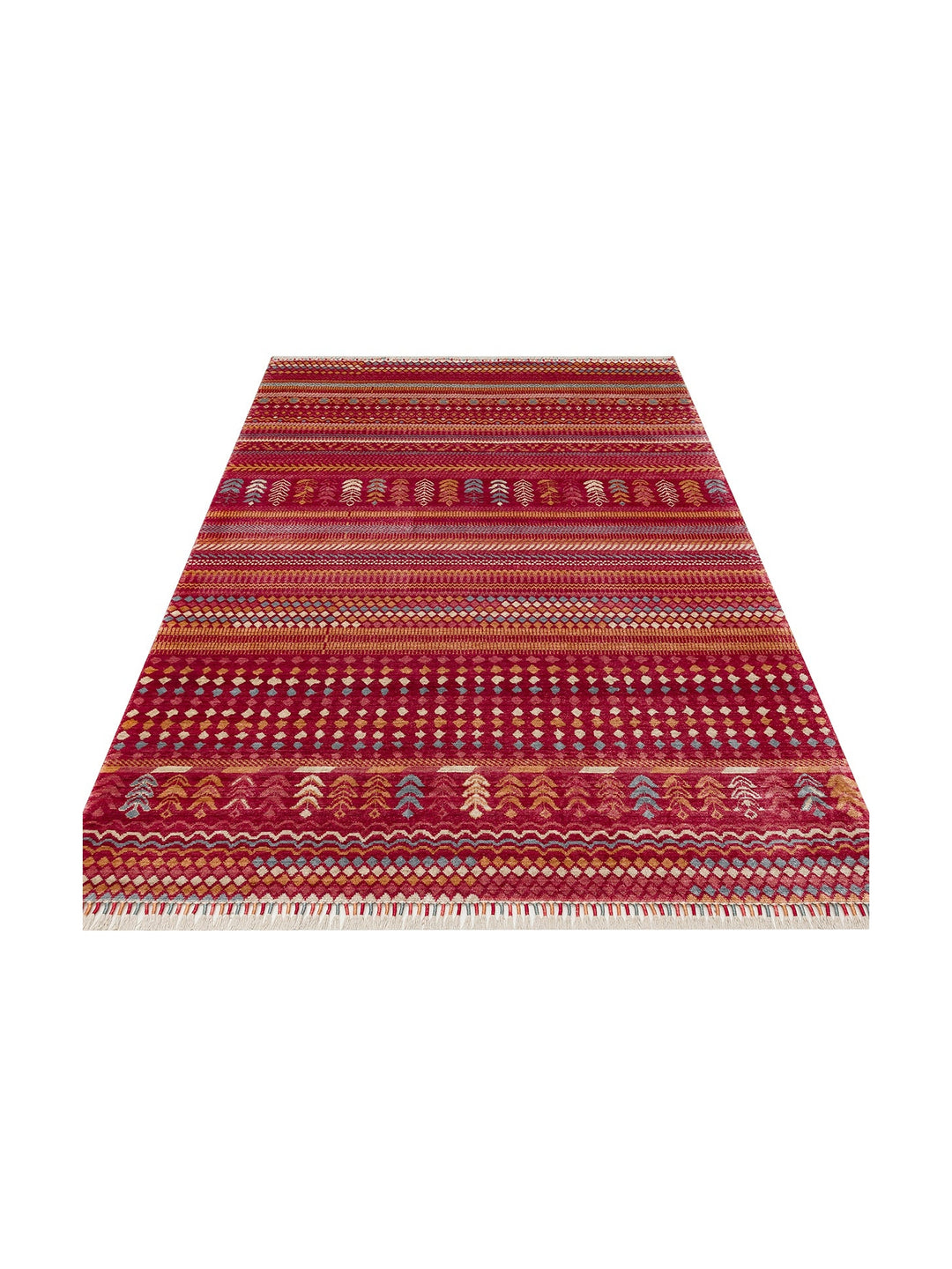 Oushak Carnaval %100 Naturel Kolay Temizlenir El Emeğiyle Üretilen Tensel Modern Uşak Halısı 19 REDM - Carpetdocia