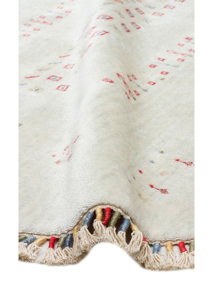 Oushak Carnaval %100 Naturel Kolay Temizlenir El Emeğiyle Üretilen Yuvarlak Uşak Halısı 06 BEIGE Q - Carpetdocia