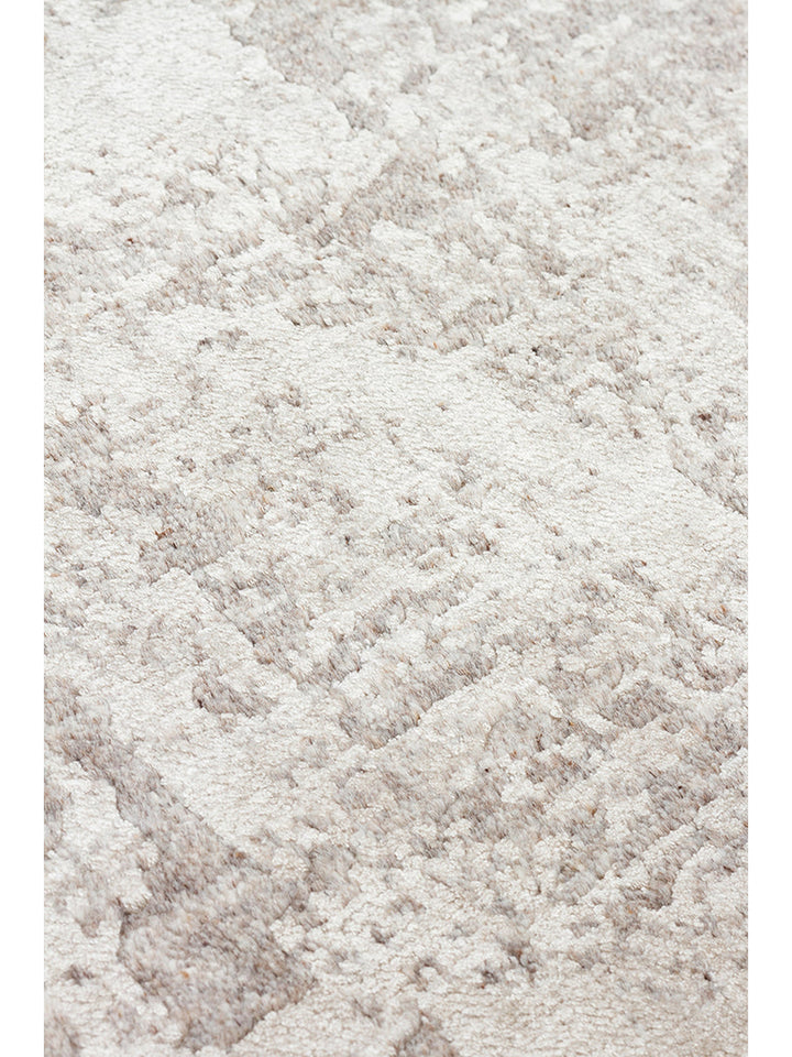 Palette Serisi %100 Naturel Yün Viskon Pamuk El Dokuma Salon Oturma Odası Halı GREY - Carpetdocia