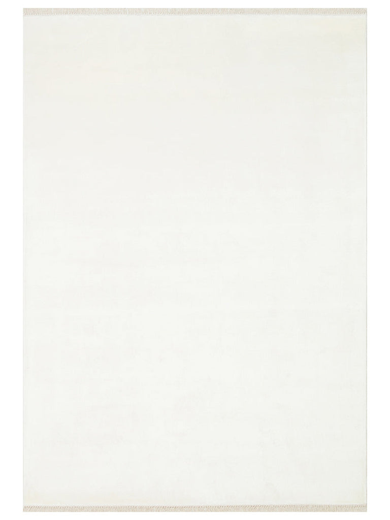 Queen Series 100% Natural Viscose Shiny Modern Handmade Living Room Carpet WHITE
