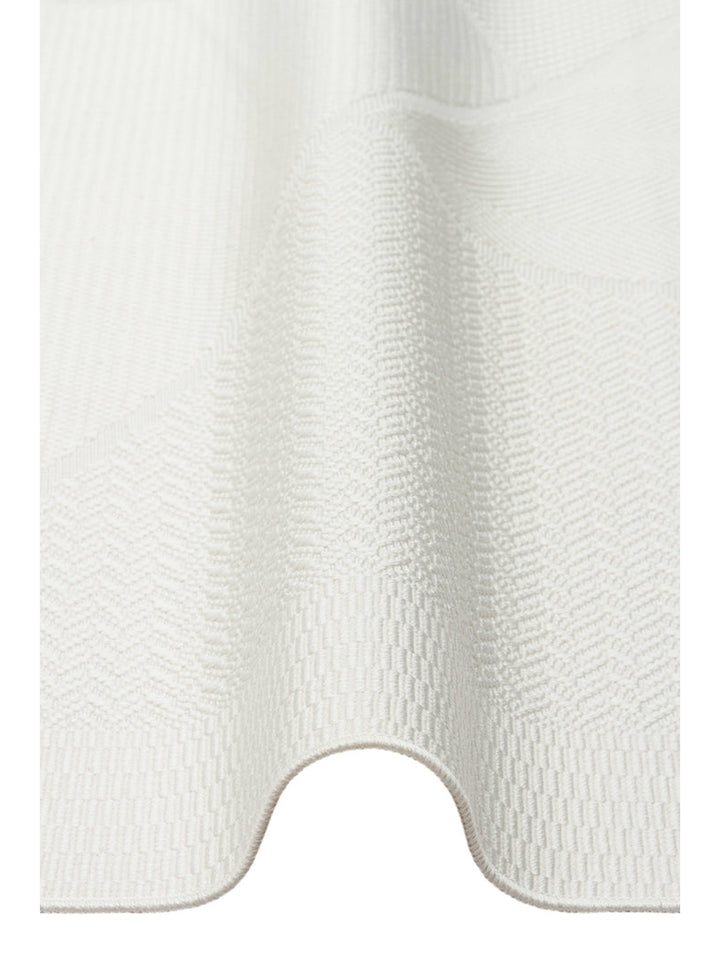 Resort Katlanabilir ve Yıkanabilir Şık Desenlere Sahip Düz Dokuma İnce Halı LUX 01 WHITE - Carpetdocia