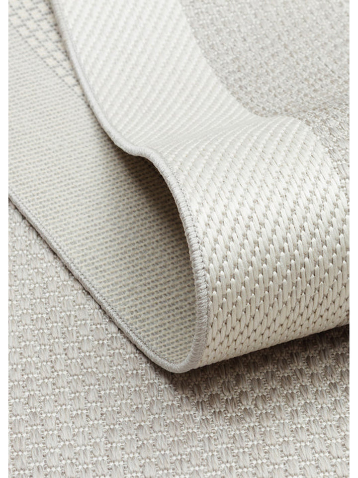 Resort Serisi Bordürlü Hav Toz Vermez Kaymaz Tabanlı Şık Kilim 05 GREY CREAM