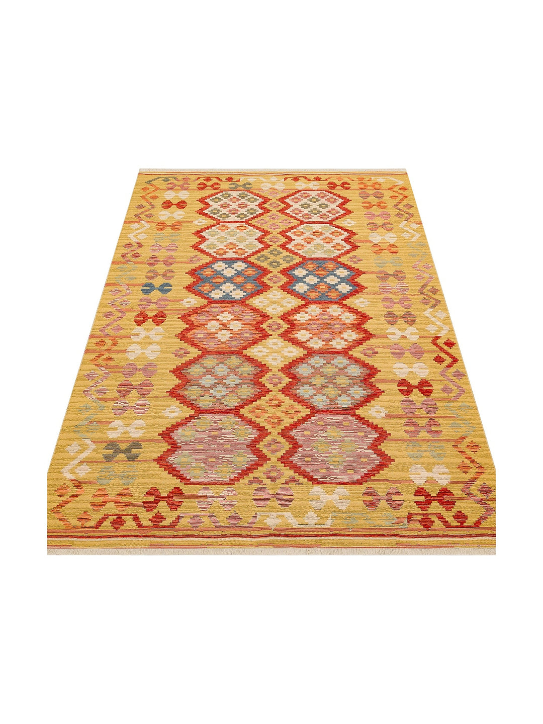 Rota Yıkanabilir, Çift Taraflı Kullanıma Uygun Yumuşak Tuşeli Otantik Kilim 03 RED - Carpetdocia