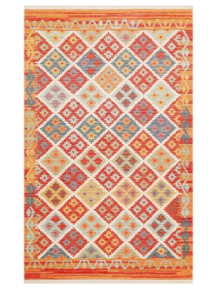 Rota Yıkanabilir, Çift Taraflı Kullanıma Uygun Yumuşak Tuşeli Otantik Kilim 05 TERRA - Carpetdocia