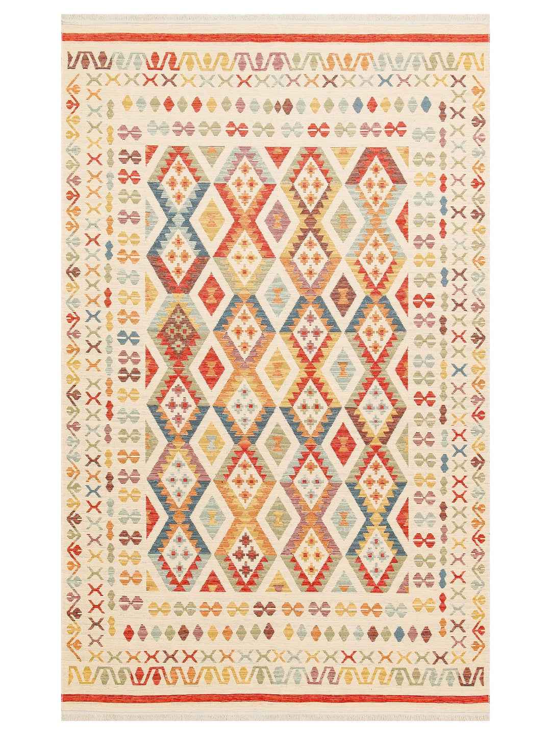 Rota Yıkanabilir, Çift Taraflı Kullanıma Uygun Yumuşak Tuşeli Otantik Kilim 08 LIGHT MULTY - Carpetdocia