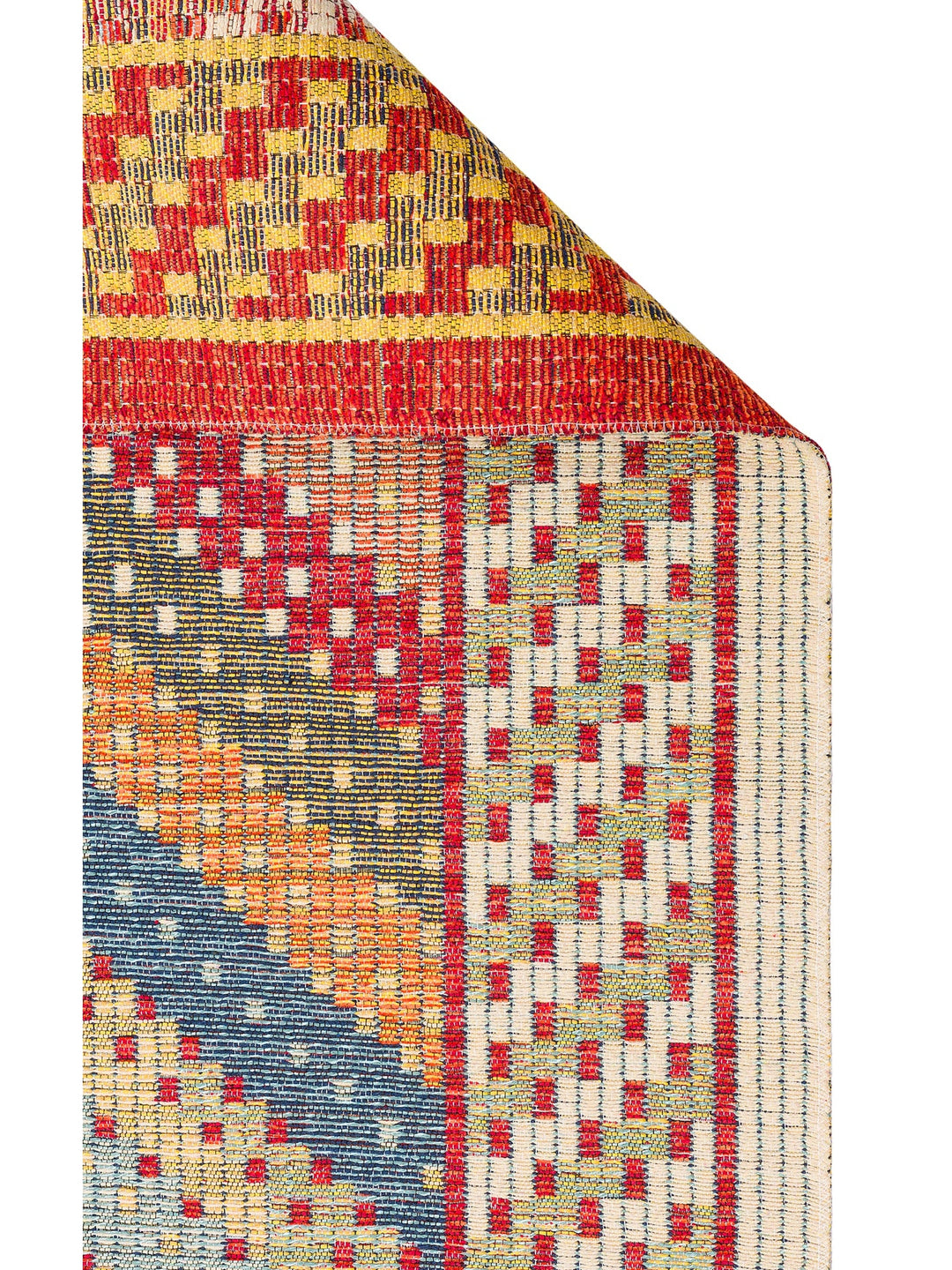 Rota Yıkanabilir, Çift Taraflı Kullanıma Uygun Yumuşak Tuşeli Otantik Kilim 10 RED - Carpetdocia