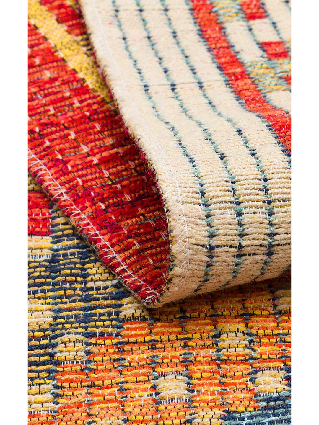 Rota Yıkanabilir, Çift Taraflı Kullanıma Uygun Yumuşak Tuşeli Otantik Kilim 10 RED - Carpetdocia