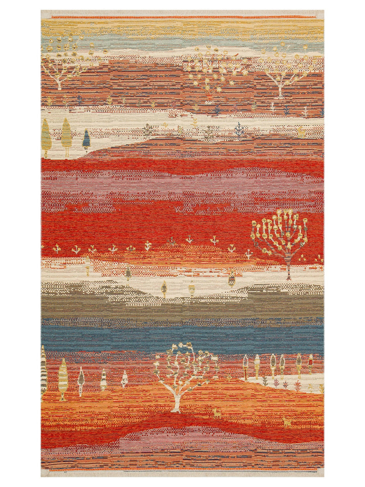 Rota Yıkanabilir, Çift Taraflı Kullanıma Uygun Yumuşak Tuşeli Otantik Kilim 12 TERRA - Carpetdocia