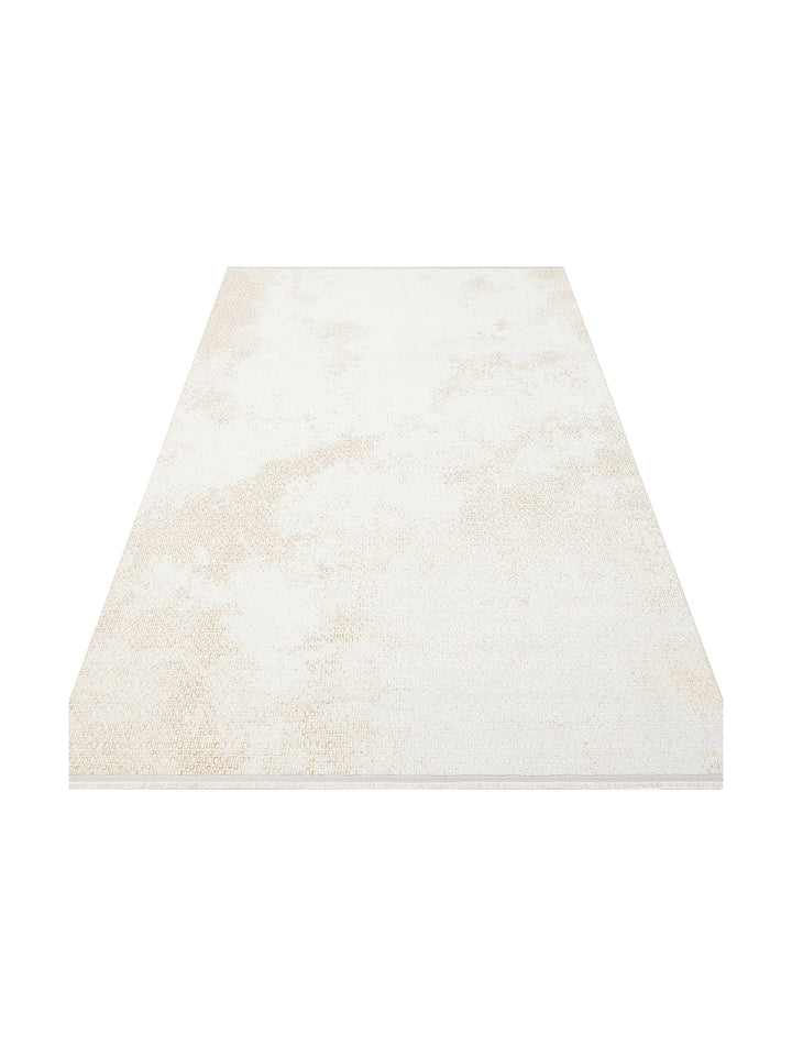 Smooth Yıkanabilir Kaymaz Parlak Oturma Odası Salon Koridor İnce Dokuma Modern Halı 108 CREAM BEIGE - Carpetdocia