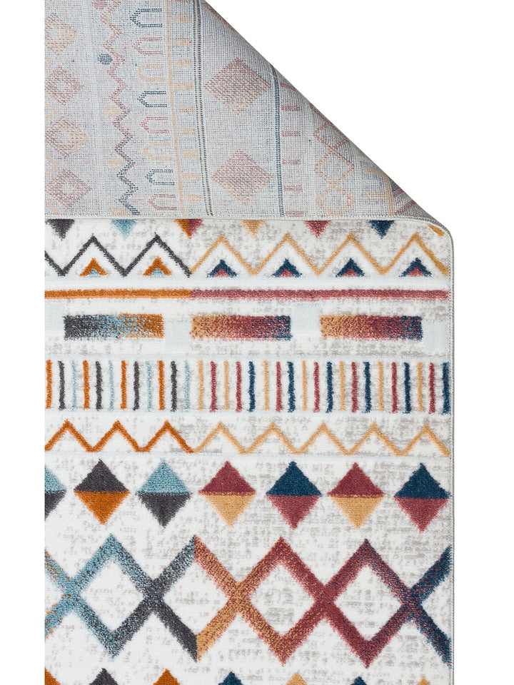 Smooth Yıkanabilir Kaymaz Parlak Oturma Odası Salon Koridor İnce Dokuma Modern Halı 111 MULTY XW - Carpetdocia