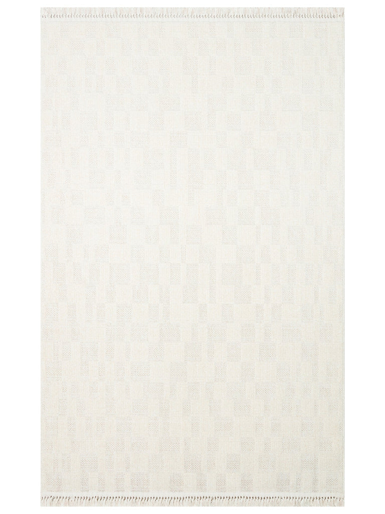 Style Fluff Dust Vezmez Soft Textured Living Room Hall Hallway Entrance Modern Carpet 02 WHITE