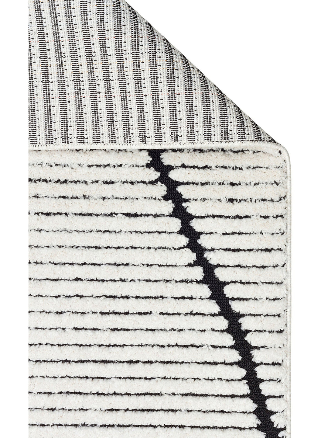 Tabasco Serisi Etnik Desenli Oturma Odası Salon Koridor Modern İskindinav Halı 07 WHITE BLACK - Carpetdocia