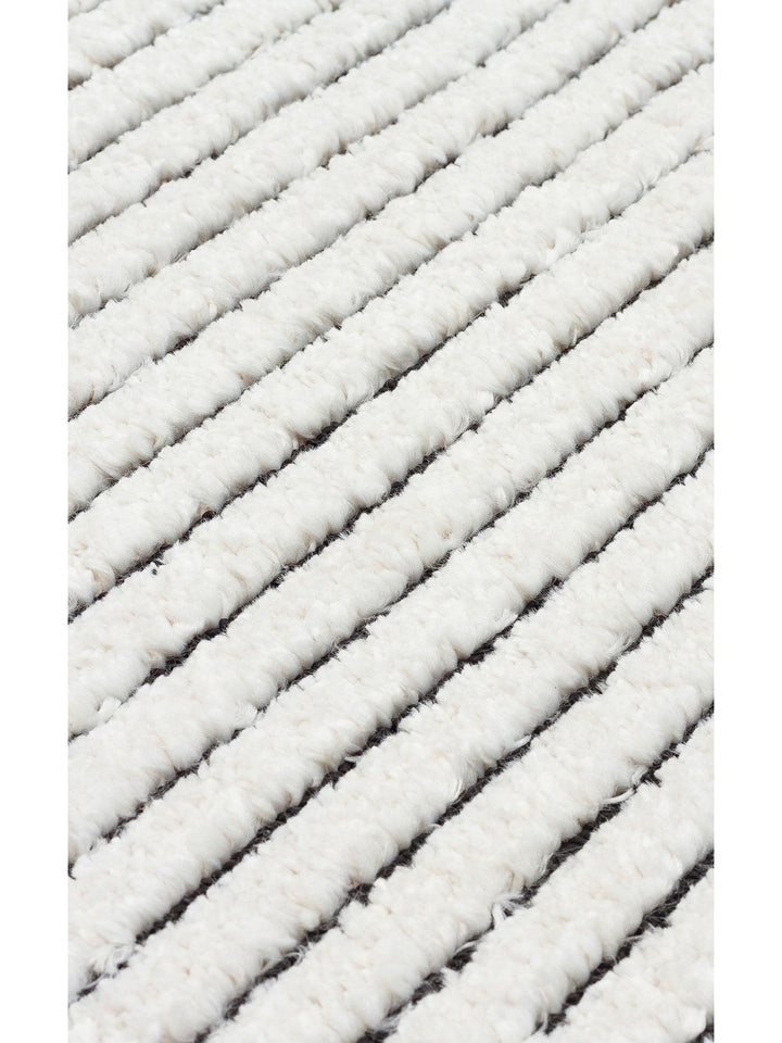 Tabasco Serisi Etnik Desenli Oturma Odası Salon Koridor Modern İskindinav Halı 07 WHITE BLACK - Carpetdocia