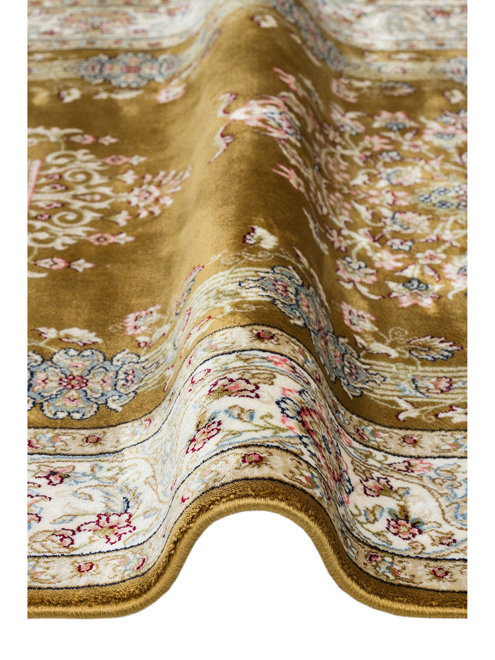 Topkapı Seccade Klasik Desenli Yüksek Kalite Özel Işıltılı Hediyelik Çeyizlik Namazlık 01 GOLD - Carpetdocia