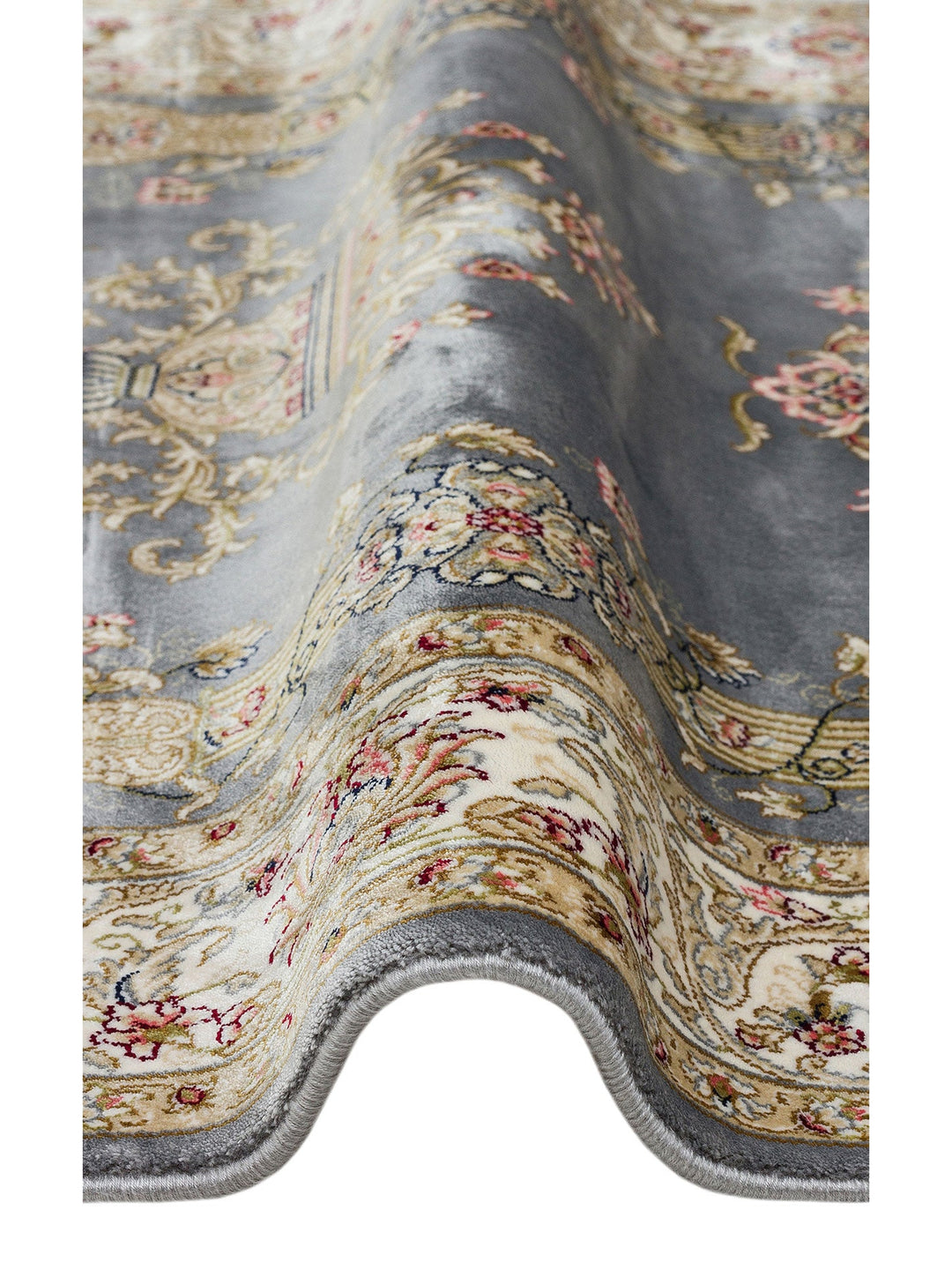 Topkapı Seccade Klasik Desenli Yüksek Kalite Özel Işıltılı Hediyelik Çeyizlik Namazlık 01 GREY - Carpetdocia