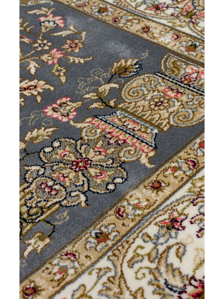 Topkapı Seccade Klasik Desenli Yüksek Kalite Özel Işıltılı Hediyelik Çeyizlik Namazlık 01 GREY - Carpetdocia