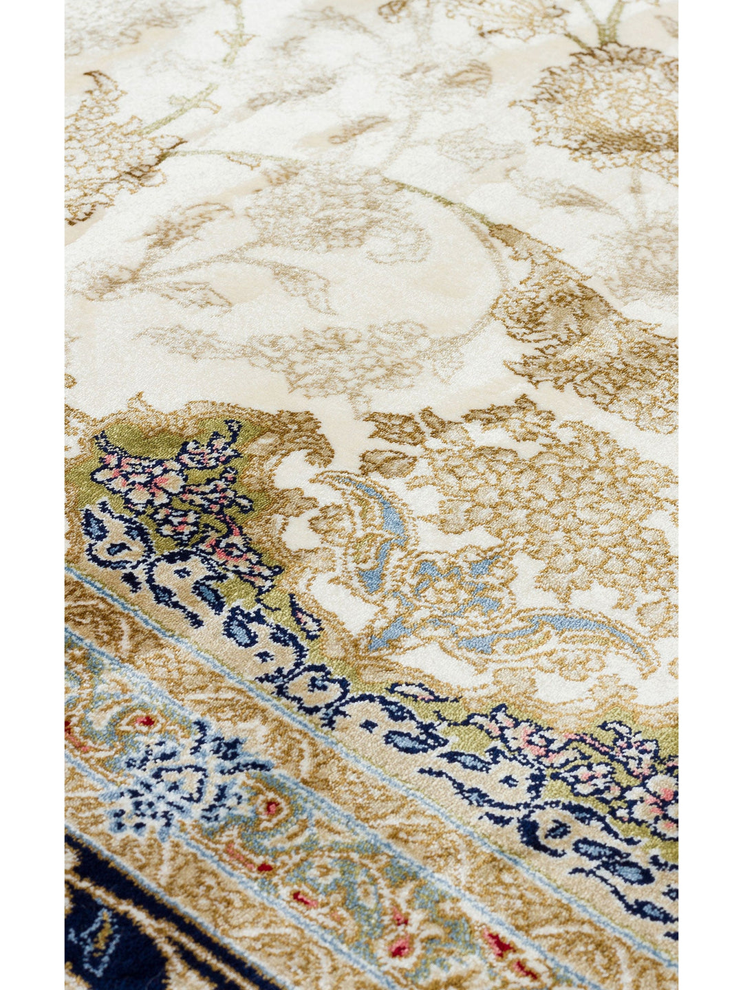 Topkapı Serisi Yüksek Kalite Sık Dokuma Klasik Desenli Özel Işıltılı Salon Halısı 04 CREAM - Carpetdocia