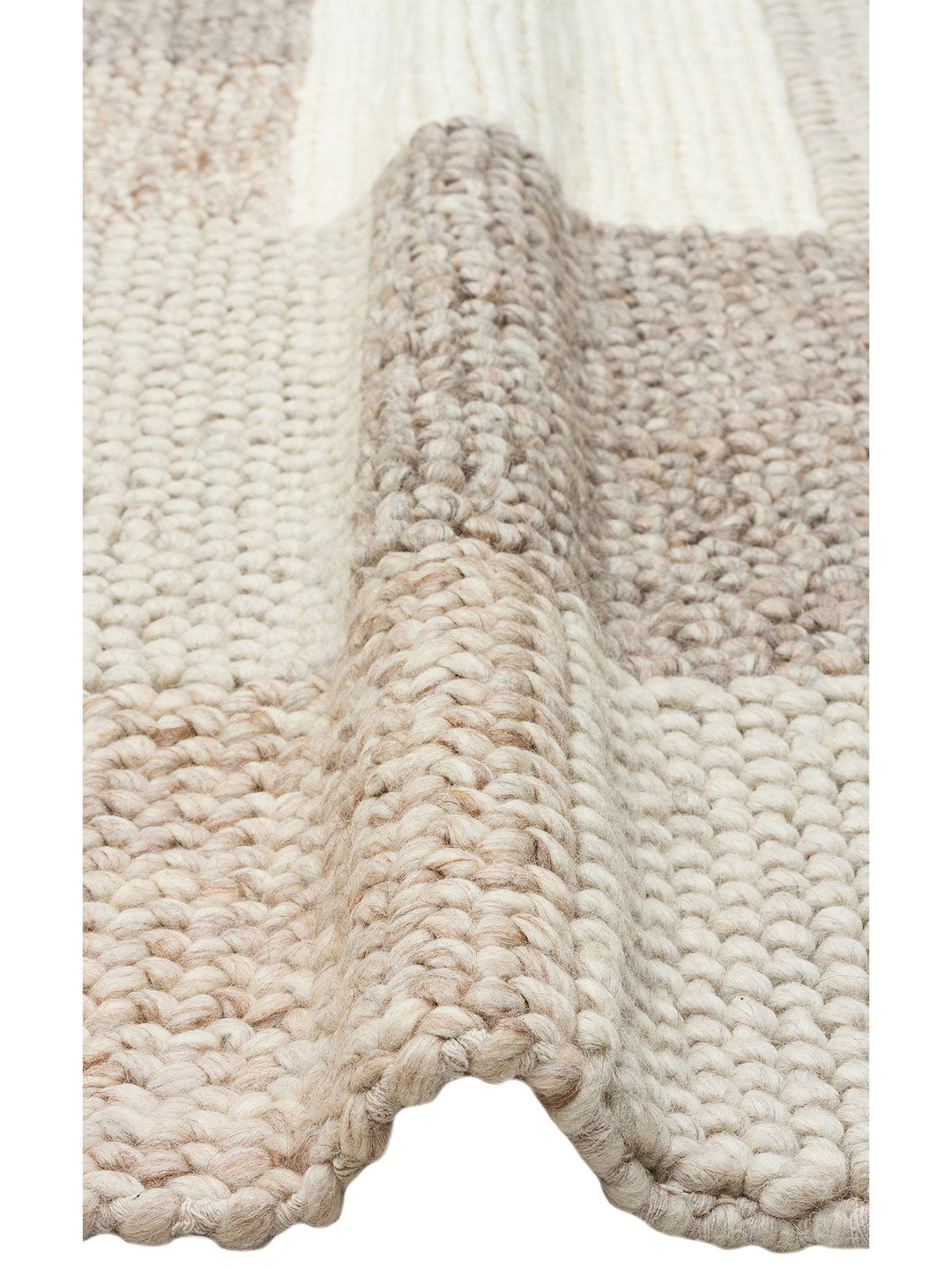 Woolstar %100 Naturel Kazak Desenli Salon Oturma Odası Koridor Antre El Dokuma Örgü Halı CORBIN NAT - Carpetdocia