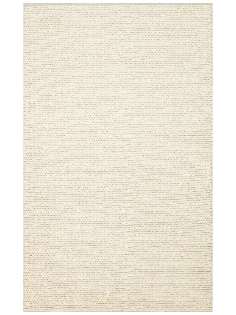 Woolstar 100% طبيعي كنزة مزخرفة لغرفة الجلوس والممر والمدخل، مصنوعة يدوياً من الصوف، لون كريمي.