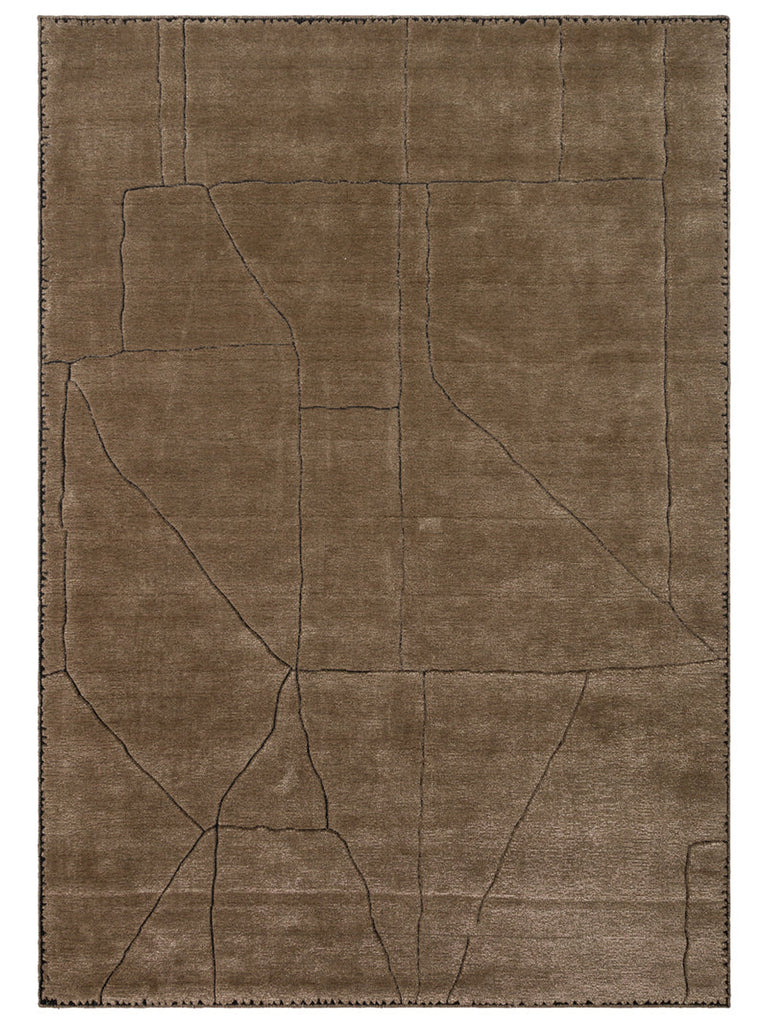 Dakar Serie handgeknüpfter Teppich aus Wolle, Rayon und Polyester Mischung TAUPE