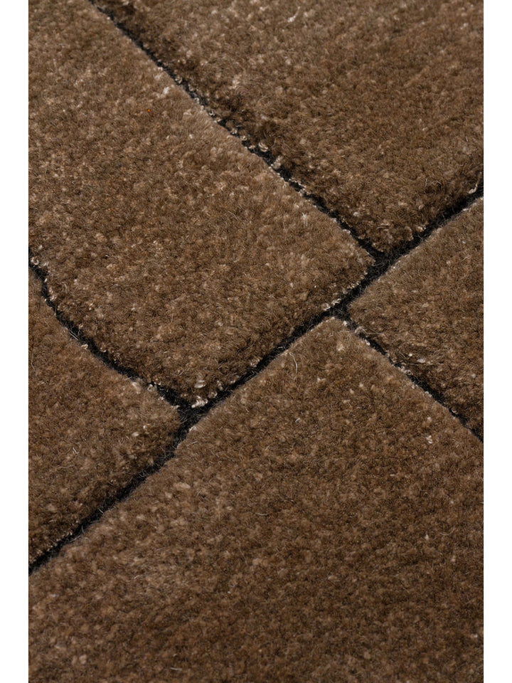 Dakar Series Wool Rayon and Polyester Blend Handwoven Rug TAUPE