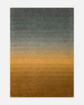 Tapis dégradé fait main en laine 100 % Nouvelle-Zélande pour salon et séjour de la série Donatella GRIS DORÉ