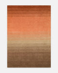 Tapis dégradé fait main en laine 100 % Nouvelle-Zélande pour salon et séjour de la série Donatella MARRON JAM